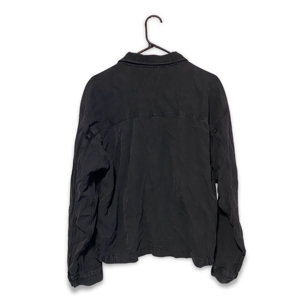 Vintage Visitor Men's Jacket 100% Silk Minimalist Workwear Y2K MEDIUM - Picture 3 of 4